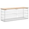 vidaXL Bancă de grădină, design gabion, 103x31,5x42 cm, lemn masiv pin