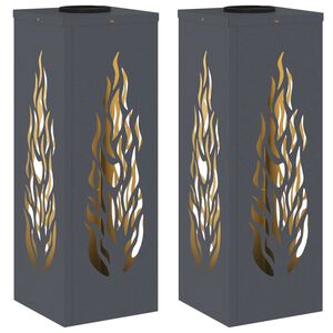 vidaXL Lumină LED Solară pentru Alei 2 buc. Alb cald 18 x 18 x 50 cm