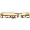 vidaXL Set de canapele de exterior cu pernă 6 pcs Natural și Crem