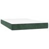 vidaXL Pat box spring cu saltea, verde &icirc;nchis, 120x200 cm, catifea