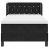 vidaXL Pat cu arcuri cu saltea cu headboard Negru 90 x 200 cm Catifea