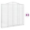 vidaXL Coșuri gabion arcuite 3 buc, 200x30x180/200cm, fier galvanizat