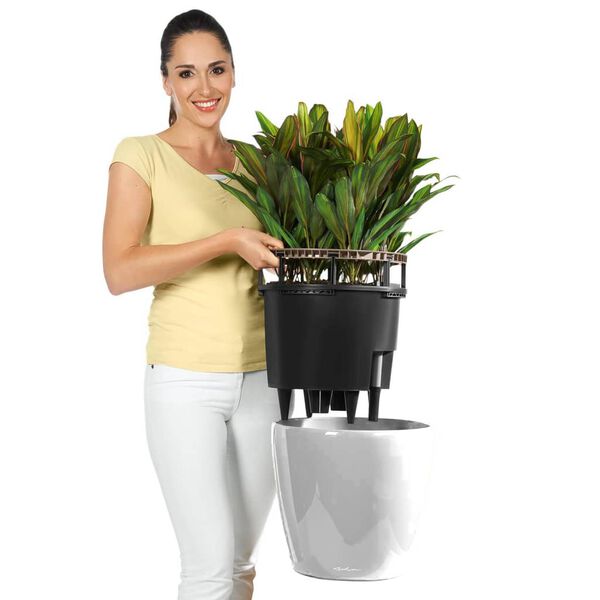 LECHUZA Jardinieră Classico 28 LS ALL-IN-ONE, alb extralucios 16040