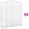 vidaXL Coșuri gabion arcuite, 8 buc, 200x50x220/240cm, fier galvanizat