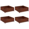 vidaXL Margine pentru gazon 4 pcs 100 x 100 x 35 cm Oțel Ruginit