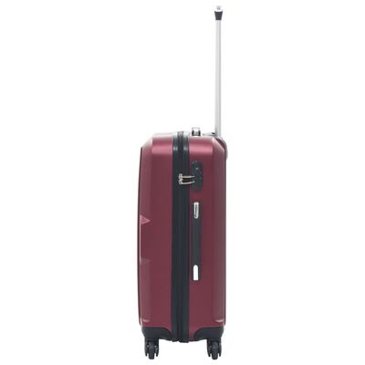 vidaXL Set valize cu carcasă rigidă, 3 buc., roșu vin, ABS