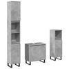vidaXL Set mobilier de baie, 3 piese, gri beton, lemn compozit