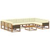 vidaXL Set de canapele de exterior cu pernă 10 pcs Natural și Crem