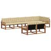 vidaXL Set de canapele de exterior cu pernă 8 pcs Natural și Bej