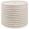 vidaXL Fr&acirc;nghie din Jute 12 mm Alb 100% jute Tossa