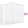 vidaXL Coș gabion arcuit, 12 buc, 200x50x160/180 cm, fier galvanizat