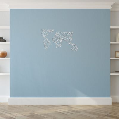 Homemania Decor de perete World, alb, 100x58 cm, oțel