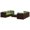 vidaXL Set mobilier de grădină cu perne, 7 piese, maro, poliratan