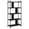 vidaXL Bibliotecă cu 5 niveluri, negru, 76x32x158 cm, lemn prelucrat