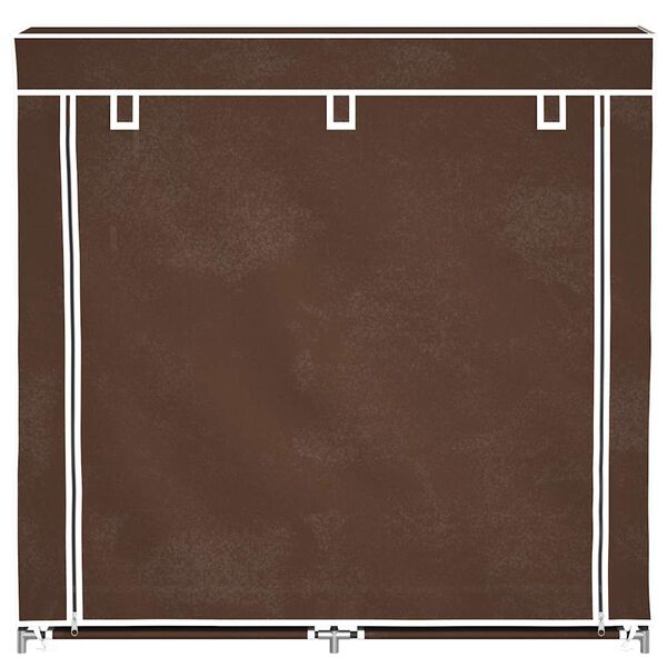 vidaXL Dulap pantofi din material textil cu capac, maro, 115x28x110 cm