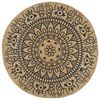 vidaXL Covor manual cu imprimeu albastru &icirc;nchis, 90 cm, iută