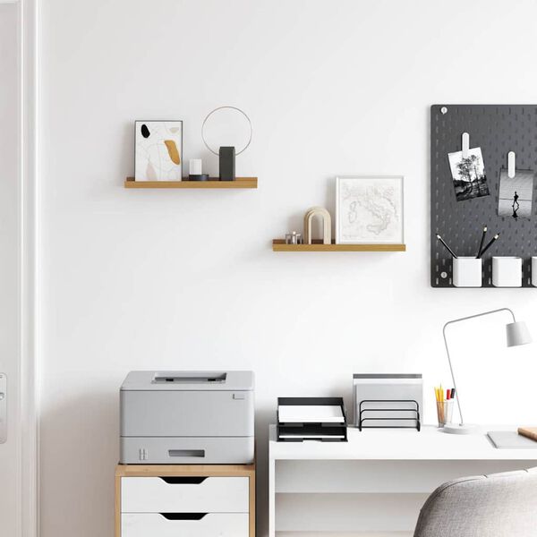 vidaXL Raft de perete cu raft 2 pcs Bej 40 x 9 x 3 cm Lemn compozit