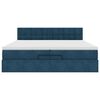 vidaXL Pat otoman cu saltele și LED-uri Albastru &icirc;nchis catifea