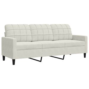 vidaXL Canapea cu 3 locuri, crem, 180 cm, catifea