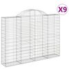 vidaXL Coșuri gabion arcuite 9 buc, 200x30x140/160cm, fier galvanizat