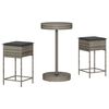 vidaXL Set mobilier bar de grădină, cu perne, 3 piese, gri, poliratan