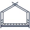 vidaXL Cadru de pat pentru copii, gri, 70 x 140 cm, lemn masiv de pin