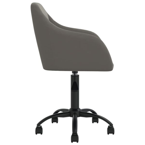 vidaXL Scaun de bucătărie pivotant, gri &icirc;nchis, catifea