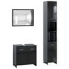 vidaXL Set mobilier baie, 3 piese, negru extralucios, lemn prelucrat
