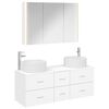 vidaXL Set de mobilier pentru baie 4 pcs Alb Lemn prelucrat și sticlă