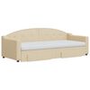 vidaXL Pat de zi cu extensie și sertare, crem, 80x200 cm, textil