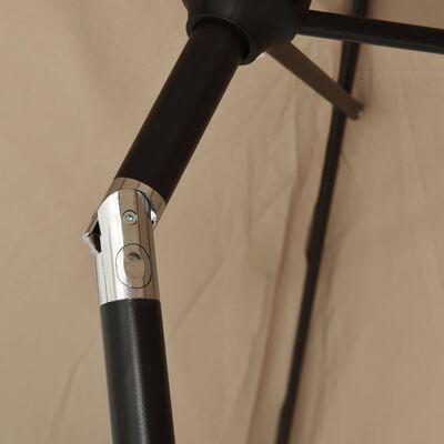 vidaXL Umbrelă de soare de exterior, stâlp metalic, 300 cm, gri taupe