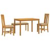 vidaXL Set de dining 4 buc. Bej Lemn de stejar masiv