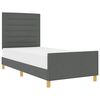vidaXL Cadru de pat cu headboard Gri &icirc;nchis 100 x 200 cm țesătură