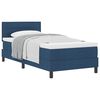 vidaXL Pat cu arcuri cu headboard Manual albastru 90 x 200 cm țesătură