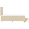 vidaXL Pat cu arcuri cu saltea cu headboard Crem 120 x 200 cm țesătură