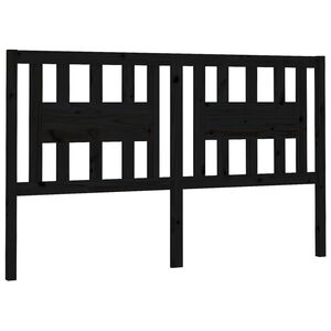 vidaXL Tăblie de pat, negru, 126x4x100 cm, lemn masiv de pin