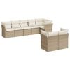 vidaXL Set canapele de grădină, 8 piese, cu perne, bej, poliratan