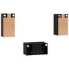 vidaXL Set comodă TV Pe perete 3 pcs Stejar Negru Lemn compozit
