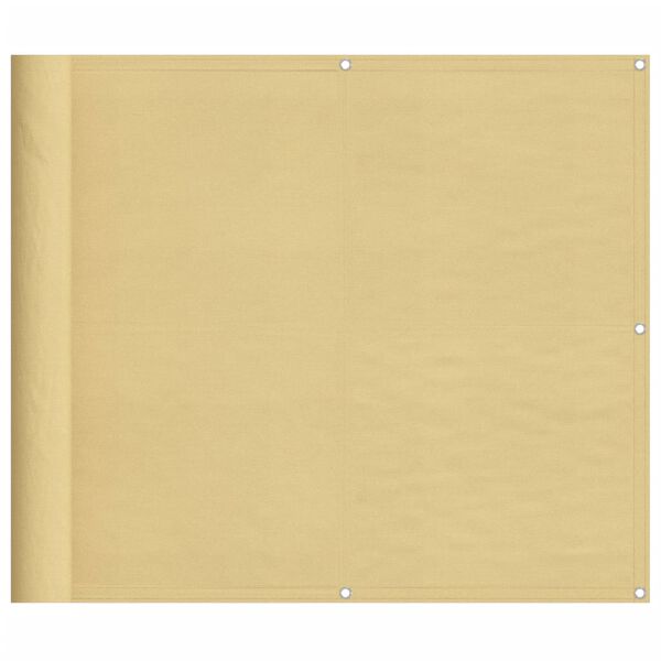 vidaXL Paravan de balcon, nisipiu, 90x400 cm, 100% poliester oxford