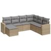 vidaXL Set canapele de grădină, 7 piese, cu perne, bej, poliratan