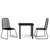 vidaXL Set de mobilier pentru grădină, 3 piese, negru