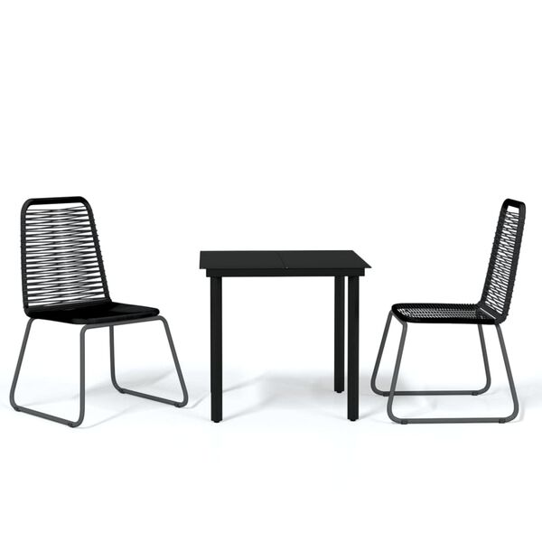 vidaXL Set de mobilier pentru grădină, 3 piese, negru