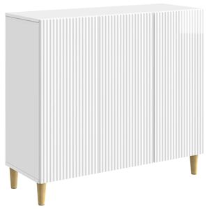 vidaXL Bufet Alb foarte lucios 89 x 34,5 x 80 cm Lemn prelucrat