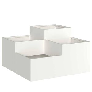 vidaXL Vază pentru Grădină Alb 80 x 80 x 48 cm Oțel