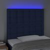 vidaXL Tăblie de pat cu LED, albastru, 80x5x118/128 cm, textil
