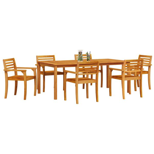 vidaXL Set de masă pentru grădină 9 pcs Maro Lemn Solid de Acacia
