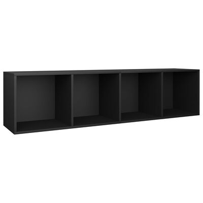 vidaXL Bibliotecă/Comodă TV, negru, 36 x 30 x 143 cm, PAL