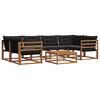 vidaXL Set de canapele de exterior cu pernă 7 pcs Natural și Negru