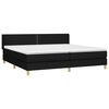 vidaXL Pat box spring cu saltea, negru, 200x200 cm, textil