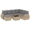 vidaXL Set canapele de grădină, 8 piese, cu perne, bej, poliratan